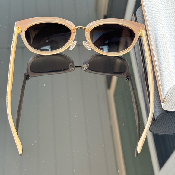 New Authentic Jimmy Choo Nude Glitter Sunglasses Gold
